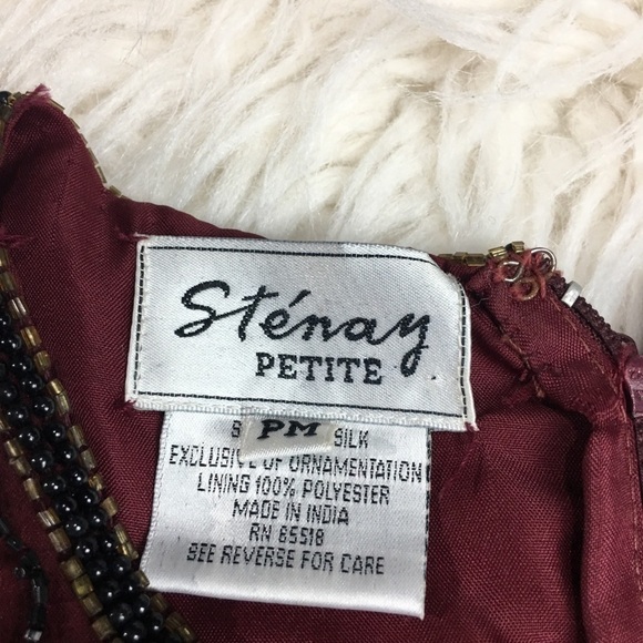 Vintage Stenay Petite Beaded 100% Silk Blouse - Picture 2 of 8